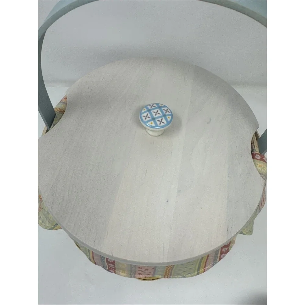 Longaberger 2008 Whitewashed Large Easter Basket With Lid, Protector and Liner